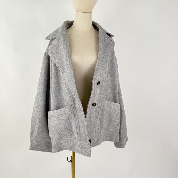 NWT Favorite Daughter THE NICO BOMBER Size XXL in Grey Wool Blend - Picture 7 of 13